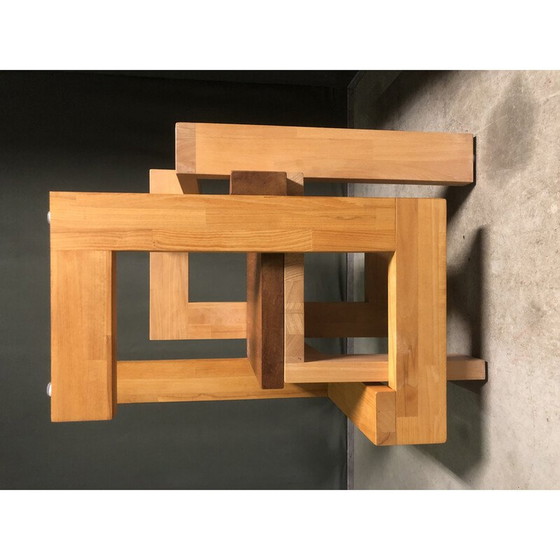 Image 1 of Pair of vintage Steltman hardwood chairs