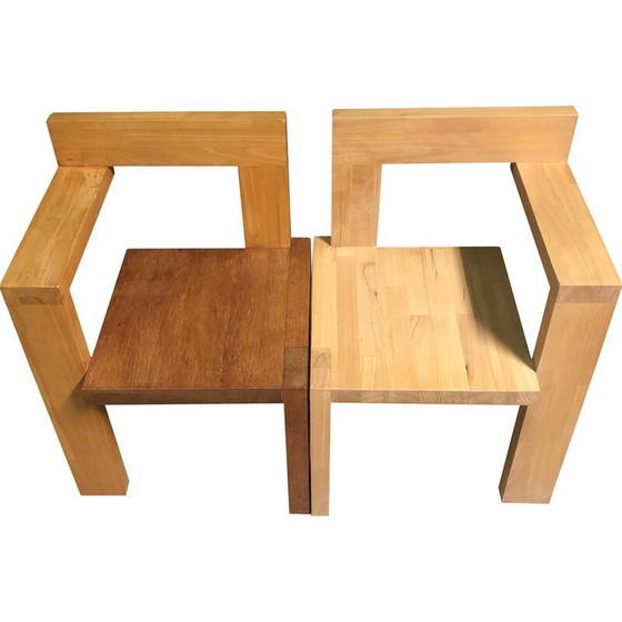 Image 1 of Pair of vintage Steltman hardwood chairs