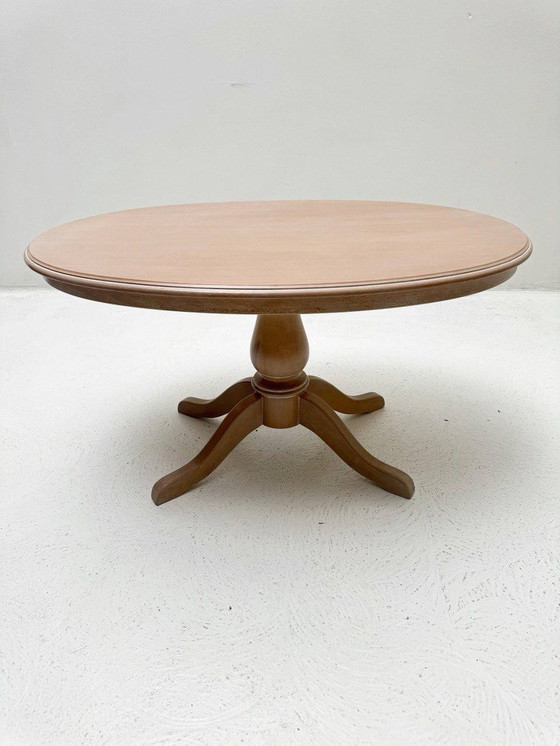 Image 1 of Small Biedermeier oval side table made of oak wood