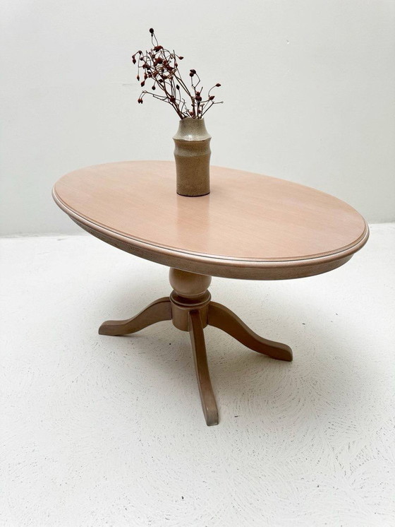 Image 1 of Small Biedermeier oval side table made of oak wood