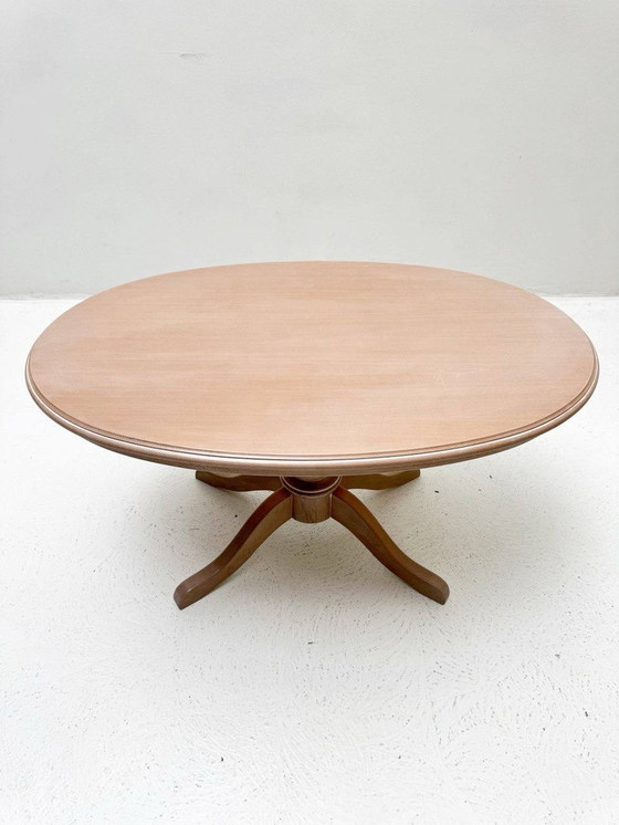 Image 1 of Small Biedermeier oval side table made of oak wood