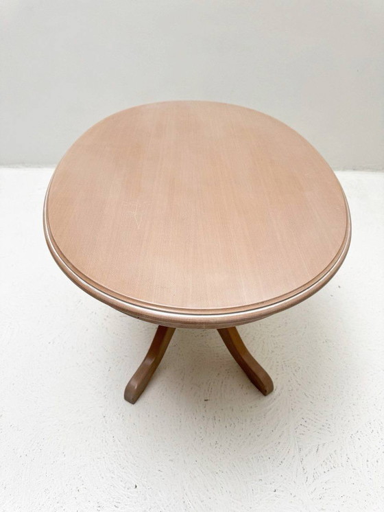 Image 1 of Small Biedermeier oval side table made of oak wood