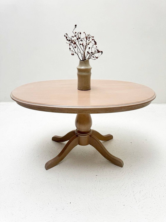 Image 1 of Small Biedermeier oval side table made of oak wood