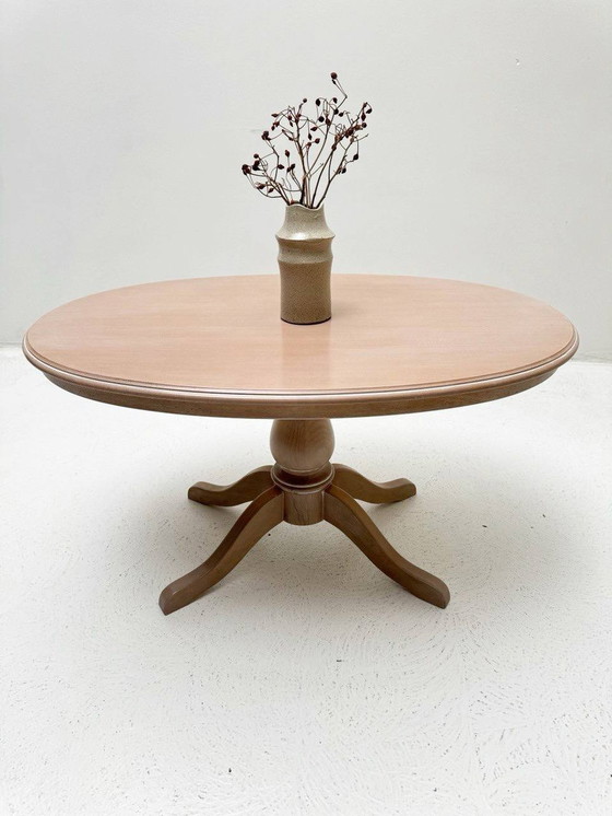 Image 1 of Small Biedermeier oval side table made of oak wood