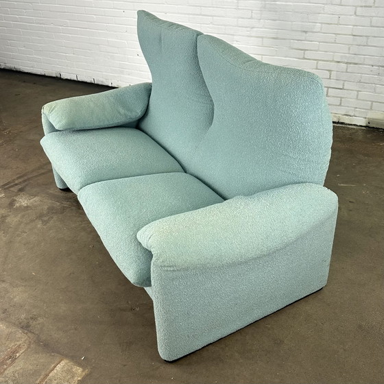 Image 1 of Turquoise Cassina Maralunga 2 Seat Sofa By Vico Magistretti