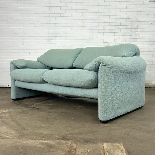 Turquoise Cassina Maralunga 2 Seat Sofa By Vico Magistretti