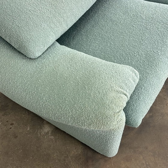 Image 1 of Turquoise Cassina Maralunga 2 Seat Sofa By Vico Magistretti