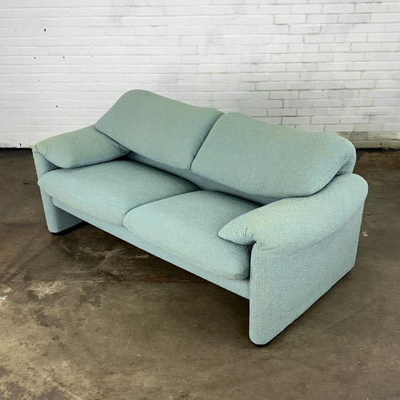 Image 1 of Turquoise Cassina Maralunga 2 Seat Sofa By Vico Magistretti