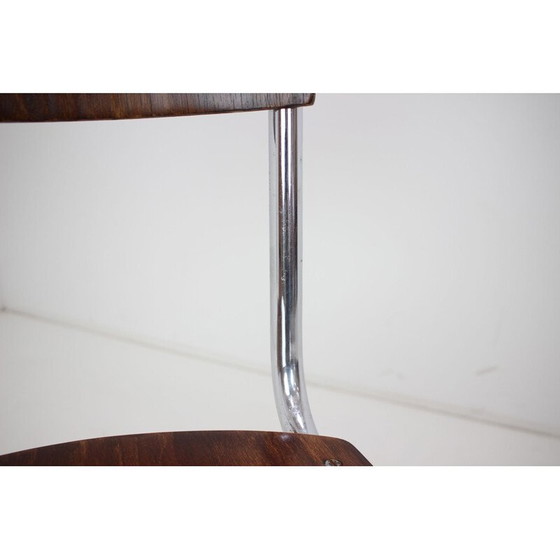 Image 1 of Art deco vintage chrome and wood chair by Mart Stam, Czechoslovakia 1930s