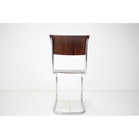 Image 1 of Art deco vintage chrome and wood chair by Mart Stam, Czechoslovakia 1930s