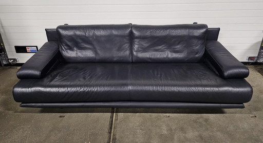 Rolf Benz 3-Seater Sofa Model 6500 Black Leather