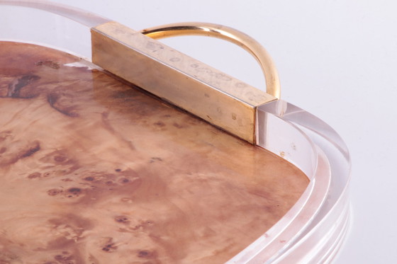 Image 1 of Aldo Ture Plexiglass Tray with Gold Handles