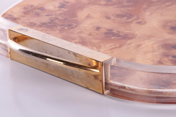 Image 1 of Aldo Ture Plexiglass Tray with Gold Handles