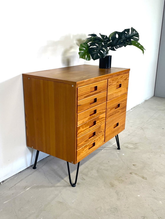 Image 1 of Drawer Cabinet Pine On Hairpin Legs