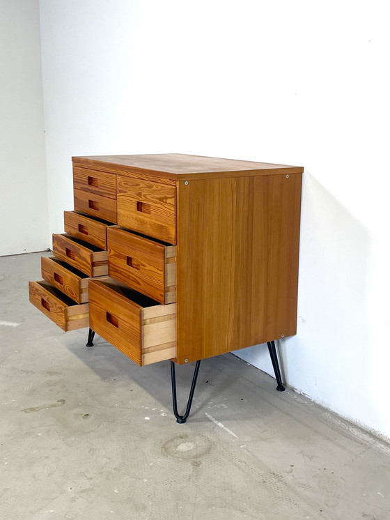 Image 1 of Drawer Cabinet Pine On Hairpin Legs