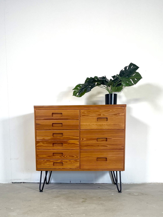 Image 1 of Drawer Cabinet Pine On Hairpin Legs