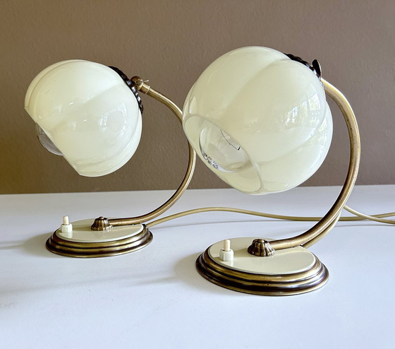 Image 1 of 2X Art Deco Bauhaus Table Lamps