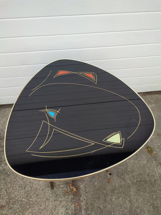 Image 1 of Large Mid - Century Tripod plant table with glass top