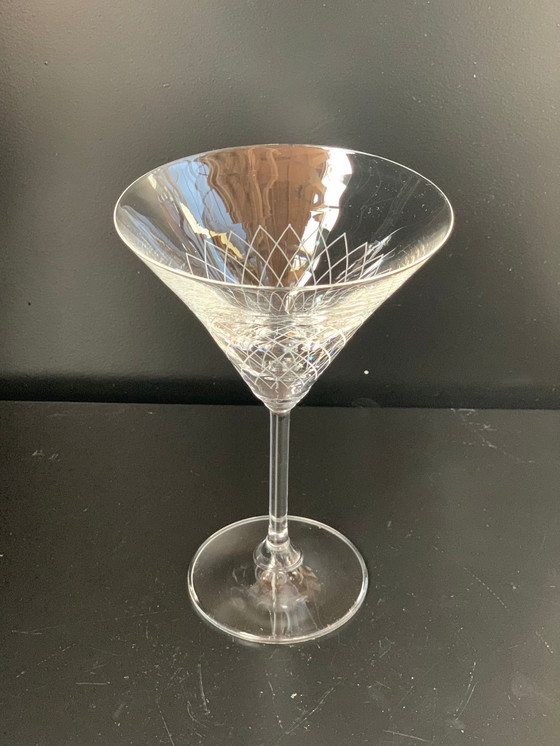 Image 1 of 4X Martini Or Cocktail Glasses With Various Engravings