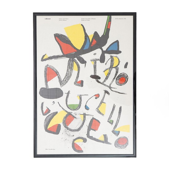 Image 1 of Vintage painting "L'uccello luce" by Joan Mirò for the Venice Biennale, Italy 1981