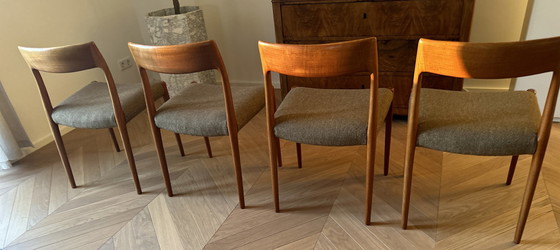 Image 1 of 4x JL Møller dining chair model 77 by Niels Otto Møller