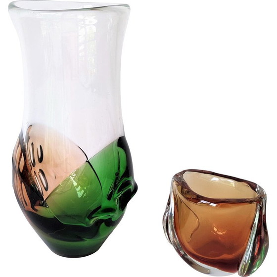 Image 1 of Vintage Beranek collection vase and bowl, Czechoslovakia 1960s