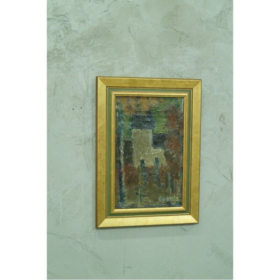 Image 1 of Composizione astratta a olio vintage di Bengt Crantz, Svezia 1960