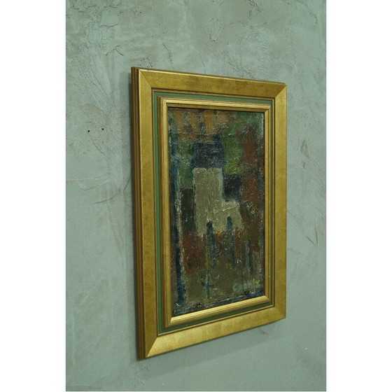 Image 1 of Composizione astratta a olio vintage di Bengt Crantz, Svezia 1960