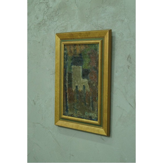 Image 1 of Composizione astratta a olio vintage di Bengt Crantz, Svezia 1960