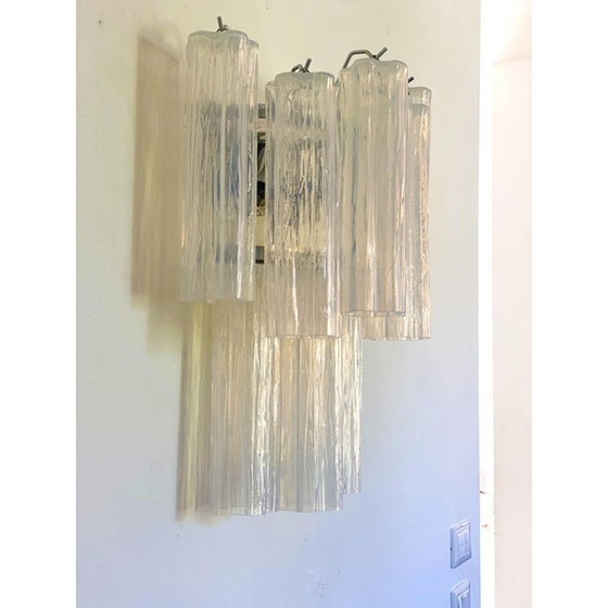 Image 1 of Contemporary Opalino “Tronchi” Wall Sconce In Venini Style