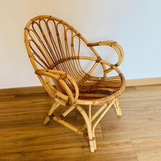 Image 1 of Pair of vintage rattan armchairs, 1960