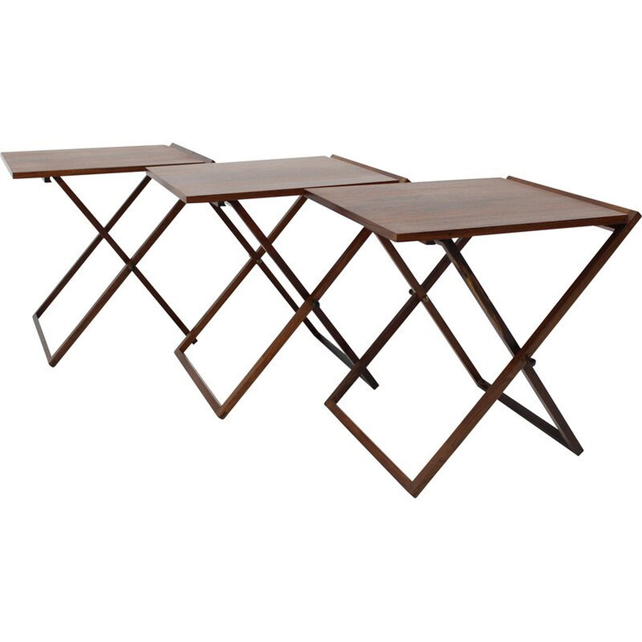 Vintage cabinet with 3 folding tables by Illum Wikkelso for