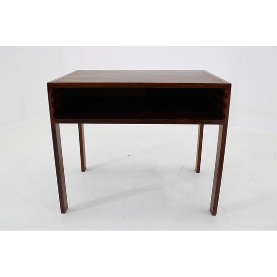 Image 1 of Mobiletto vintage con 3 tavoli pieghevoli di Illum Wikkelso per Silkeborg, Danimarca 1960