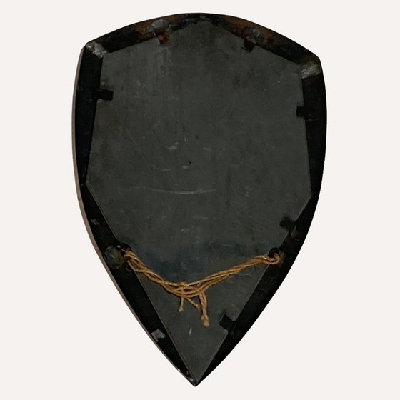 Image 1 of Brutalist Copper Hammered Triangle Mirror, 1920S