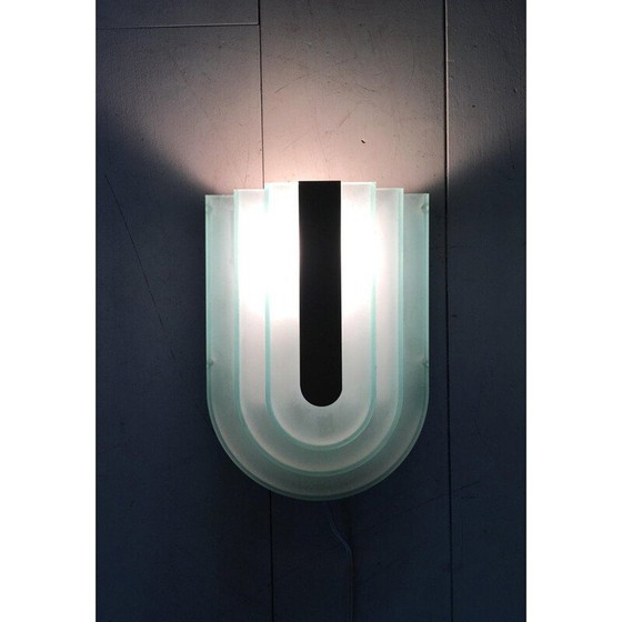 Image 1 of Vintage plastic and metal memphis style wall lamp by Herda, 1980