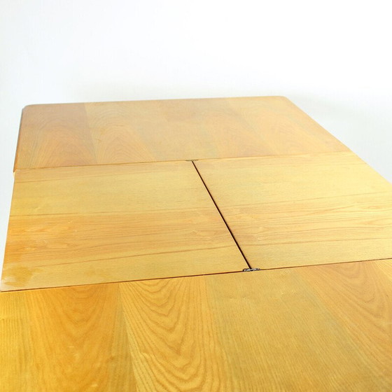 Image 1 of Vintage extendable dining table in ash wood for Mier, Czechoslovakia 1960