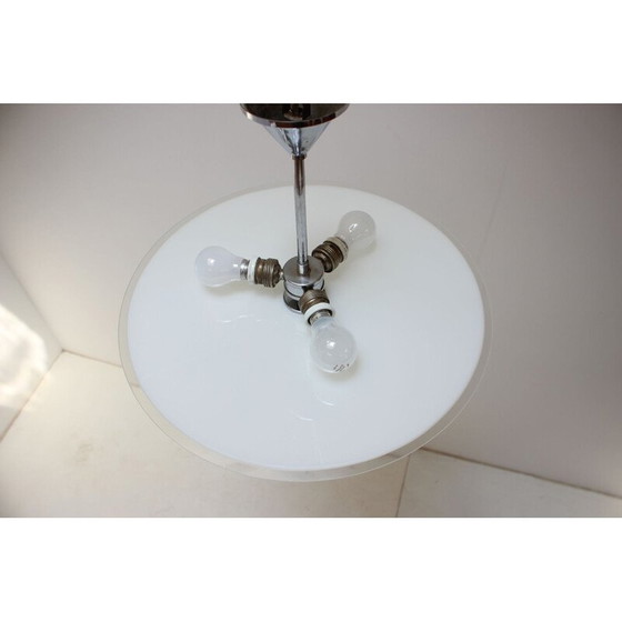 Image 1 of Vintage art deco metal and glass suspension, Czechoslovakia 1930