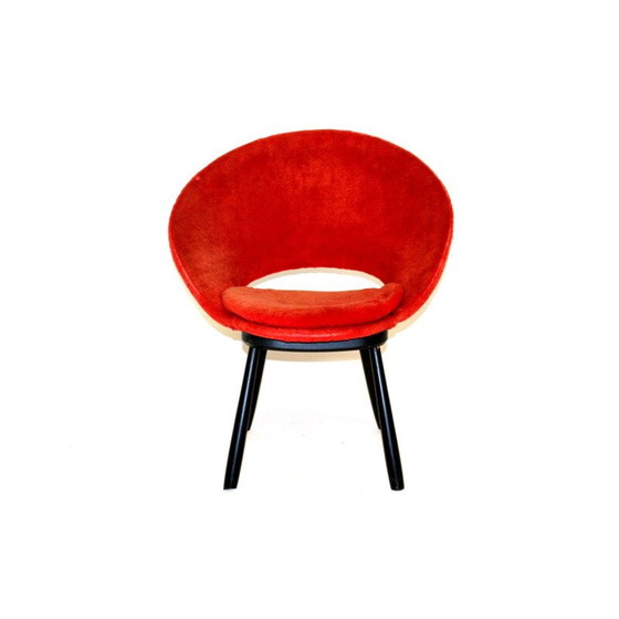 Image 1 of Vintage suede armchair 1950