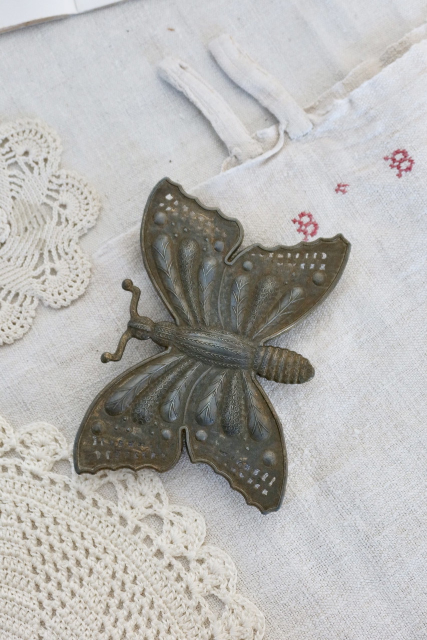 Dessous De Plat Papillon En Laiton - Vintage Art Déco - Fabriqué En France