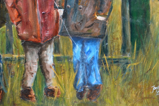 Image 1 of Pintura al óleo, pintada sobre un panel de madera 