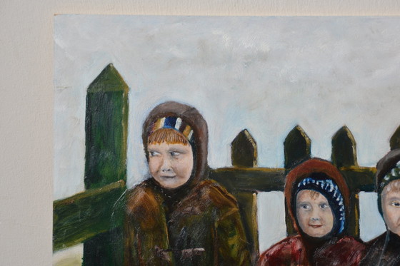 Image 1 of Pintura al óleo, pintada sobre un panel de madera 