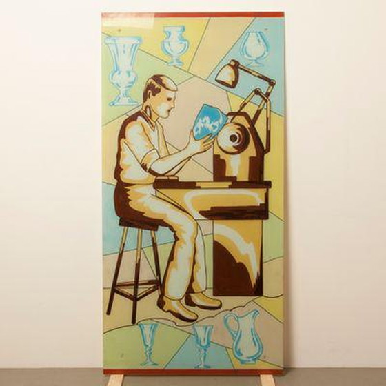 Image 1 of Glaspanelen met socialisten