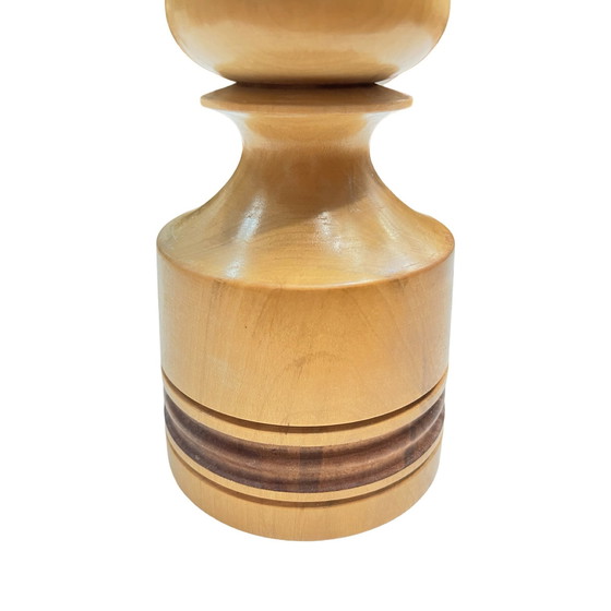 Image 1 of Large, Turned Wooden Candlestick, Belgium, 1970S.