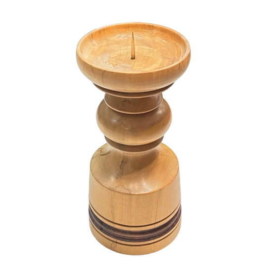 Image 1 of Large, Turned Wooden Candlestick, Belgium, 1970S.