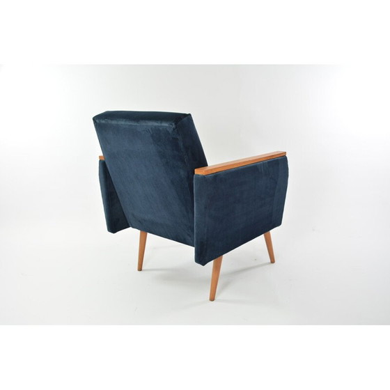 Image 1 of Vintage square armchair Matisse blue 1960