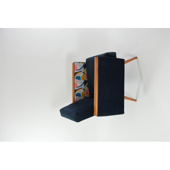 Image 1 of Vintage square armchair Matisse blue 1960