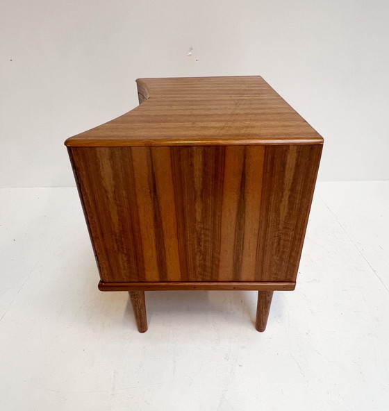 Image 1 of English wooden cabinet with brass decoration, 1960's