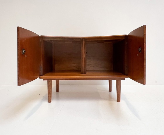 Image 1 of English wooden cabinet with brass decoration, 1960's