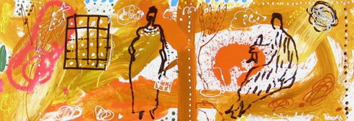 Dominique Chan - Ramadan II – schilderijen tekeningen, Canvas, Modern