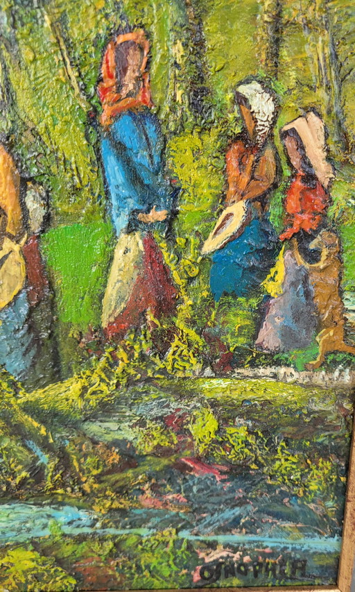 Osnophla Ec Setoise-Hsp-Movimiento de los Bohemios o Bohemios al Mono..Dim 46X38Cm